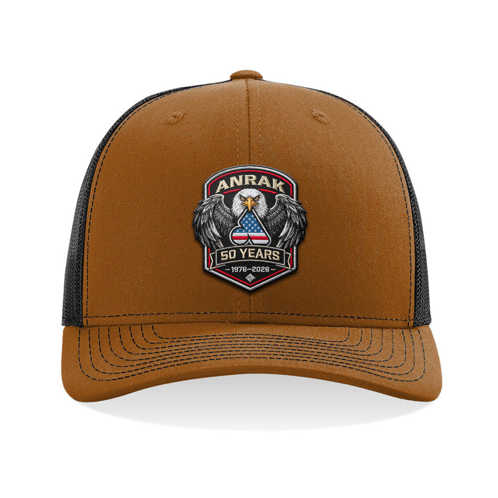 Anrak 50th Eagle Patch Trucker Snapback Hat
